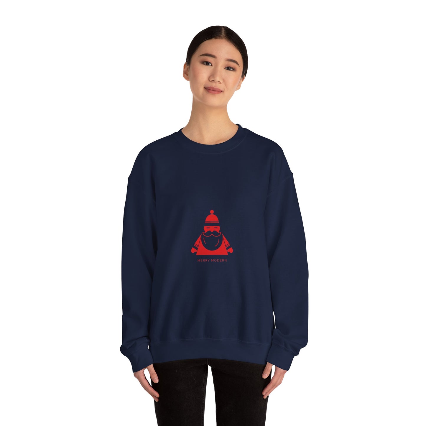 Minimalist Santa geometric design Crewneck | modern santa graphic, abstract Christmas