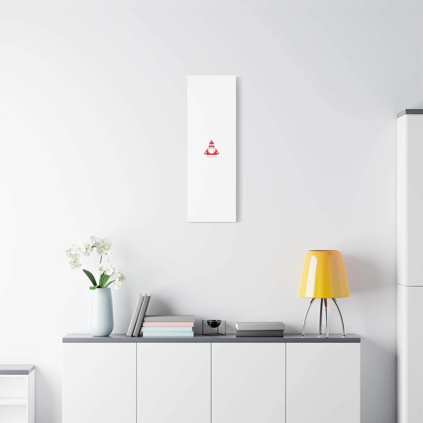 Minimal Santa Graphic Canvas | Modern Santa Graphic, Geometric Christmas Art