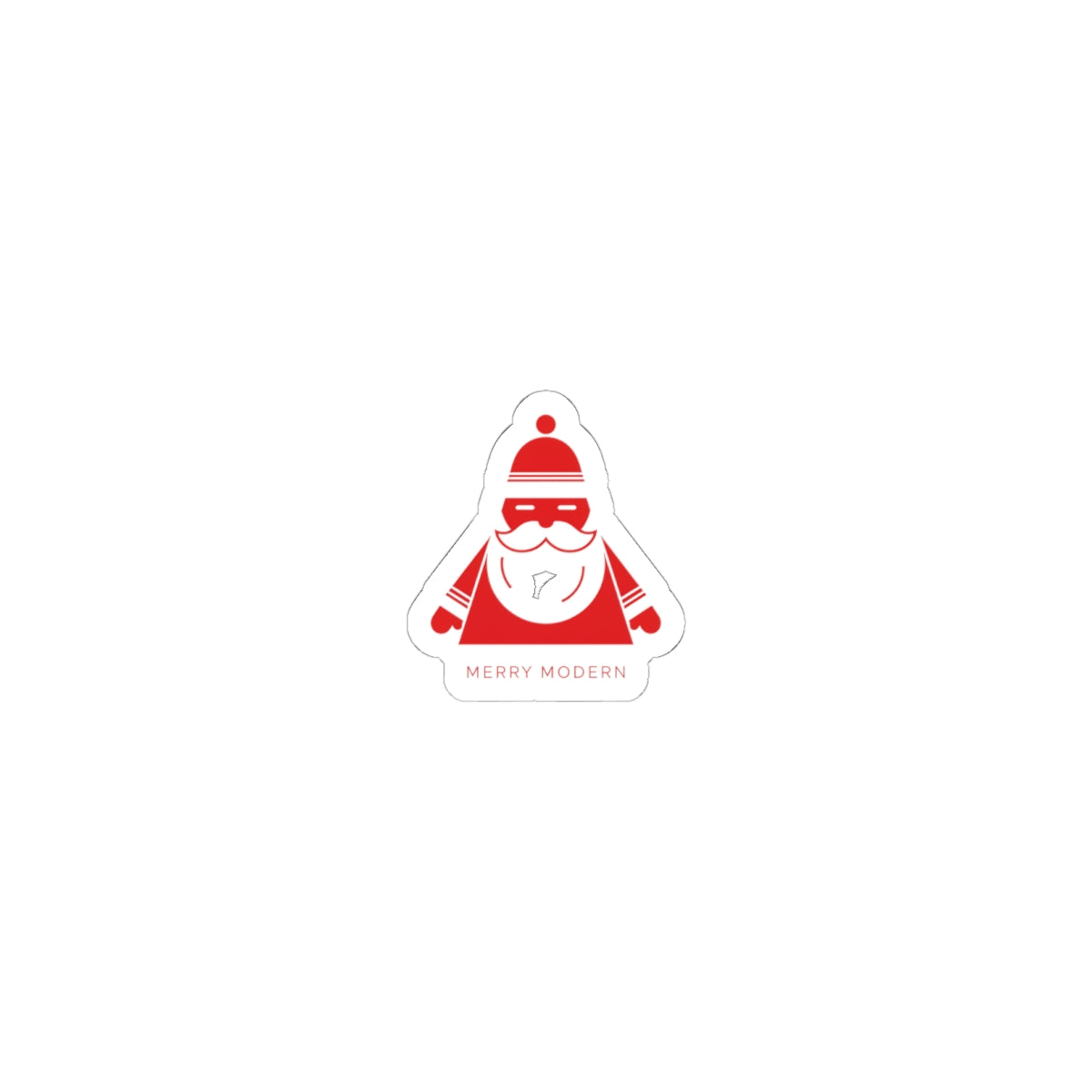 Minimalist Modern Santa Kiss-Cut Stickers | Geometric Christmas Decal