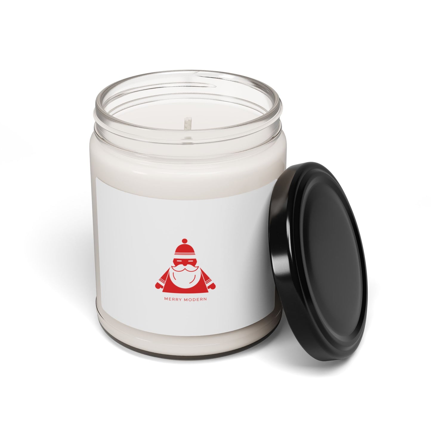 Minimal Santa Graphic Candle, Soy Jar | Modern Santa, Geometric Christmas