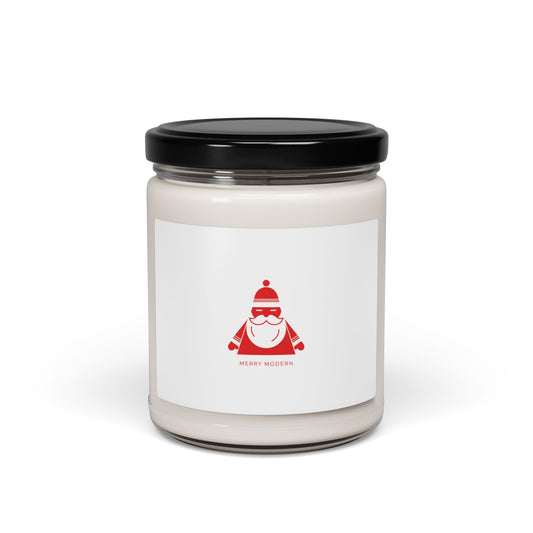 Minimal Santa Graphic Candle, Soy Jar | Modern Santa, Geometric Christmas