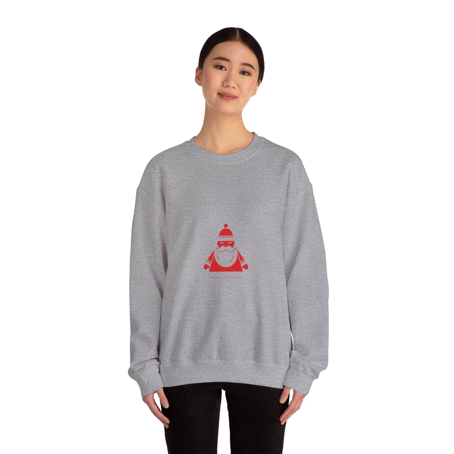 Minimalist Santa geometric design Crewneck | modern santa graphic, abstract Christmas