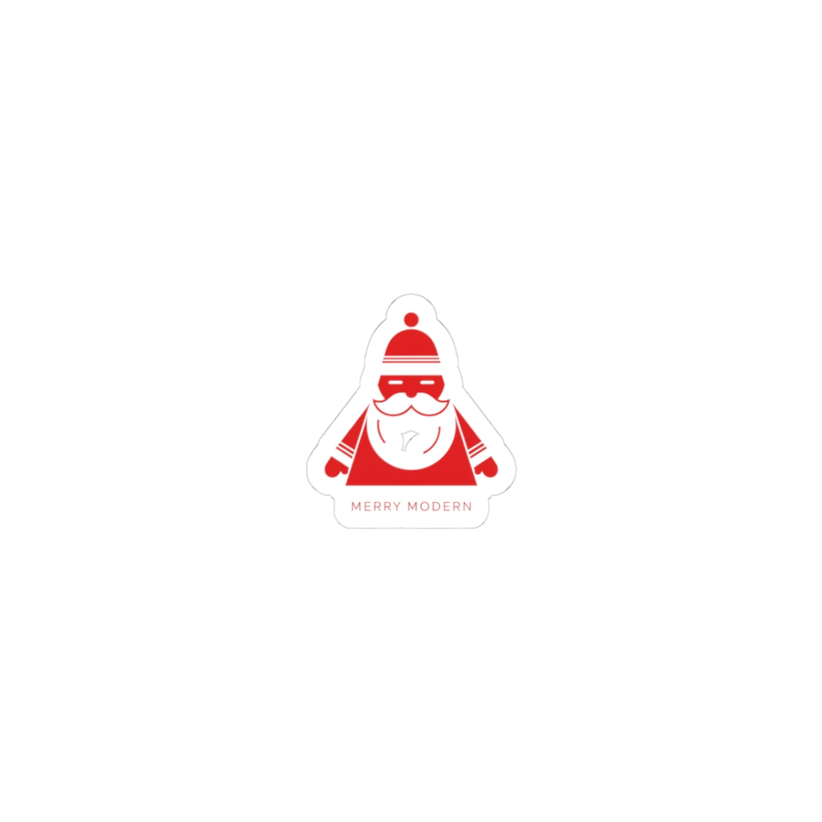 Minimalist Modern Santa Kiss-Cut Stickers | Geometric Christmas Decal