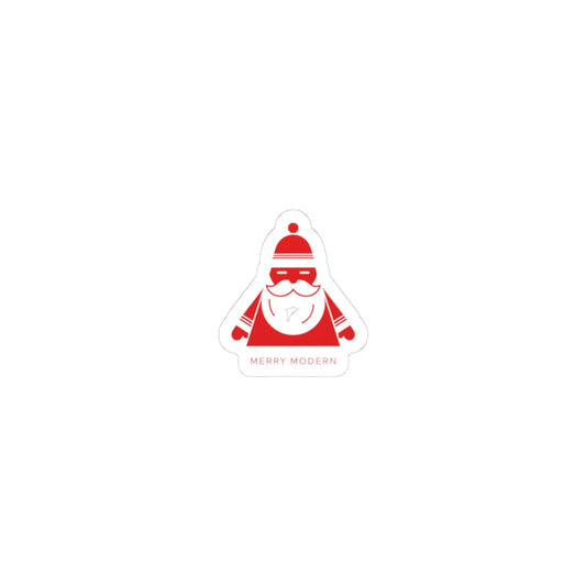 Minimalist Modern Santa Kiss-Cut Stickers | Geometric Christmas Decal