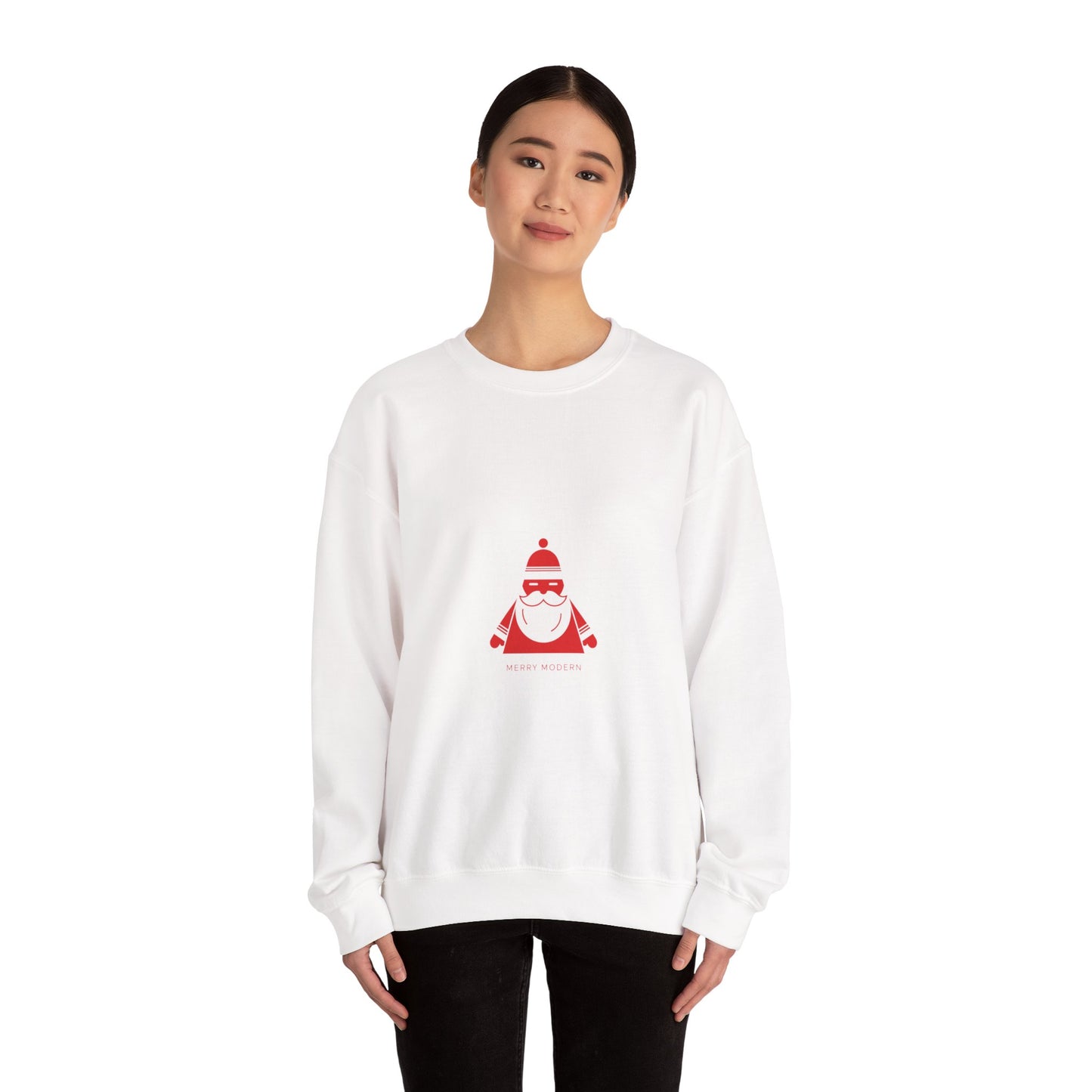 Minimalist Santa geometric design Crewneck | modern santa graphic, abstract Christmas
