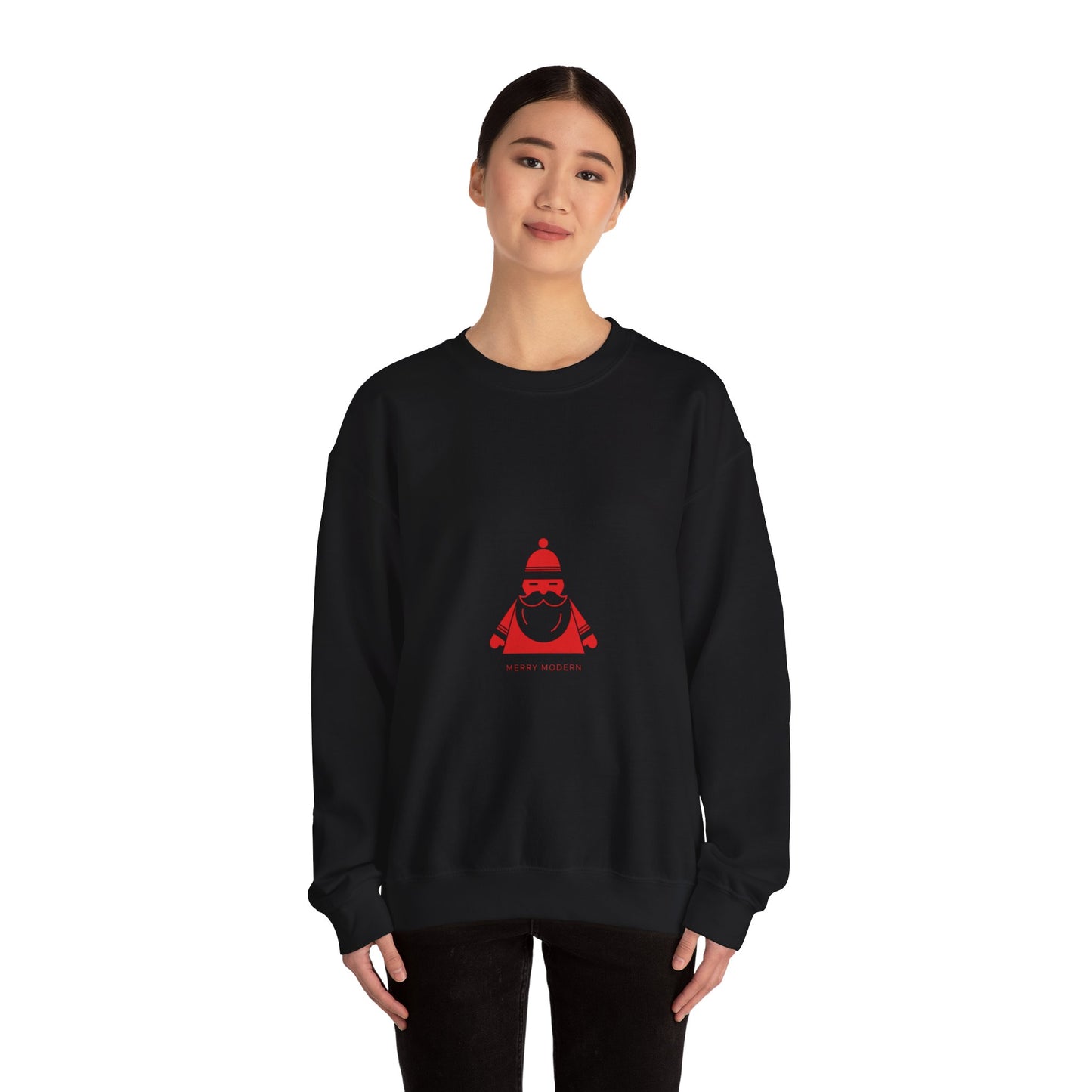 Minimalist Santa geometric design Crewneck | modern santa graphic, abstract Christmas