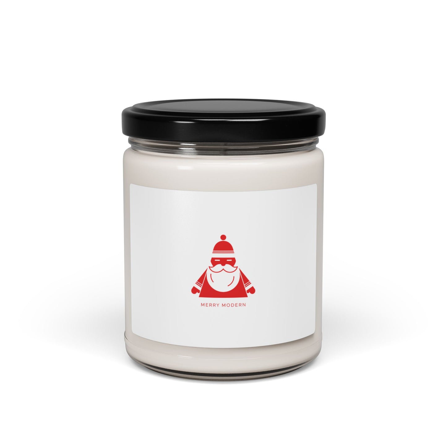 Minimal Santa Graphic Candle, Soy Jar | Modern Santa, Geometric Christmas