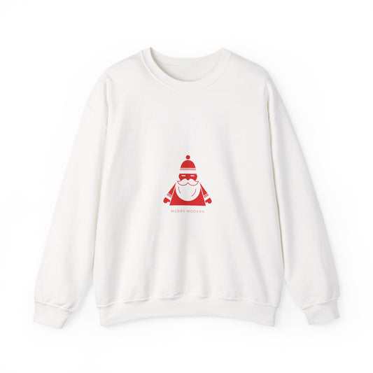 Minimalist Santa geometric design Crewneck | modern santa graphic, abstract Christmas