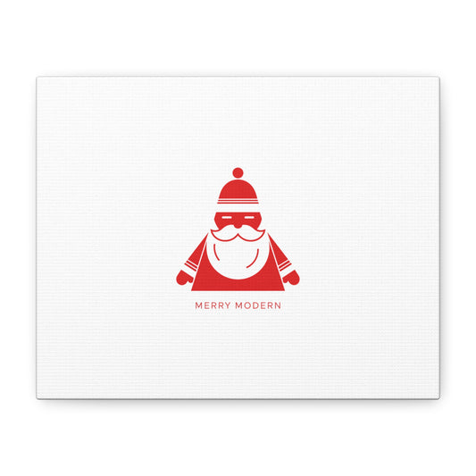Minimal Santa Graphic Canvas | Modern Santa Graphic, Geometric Christmas Art
