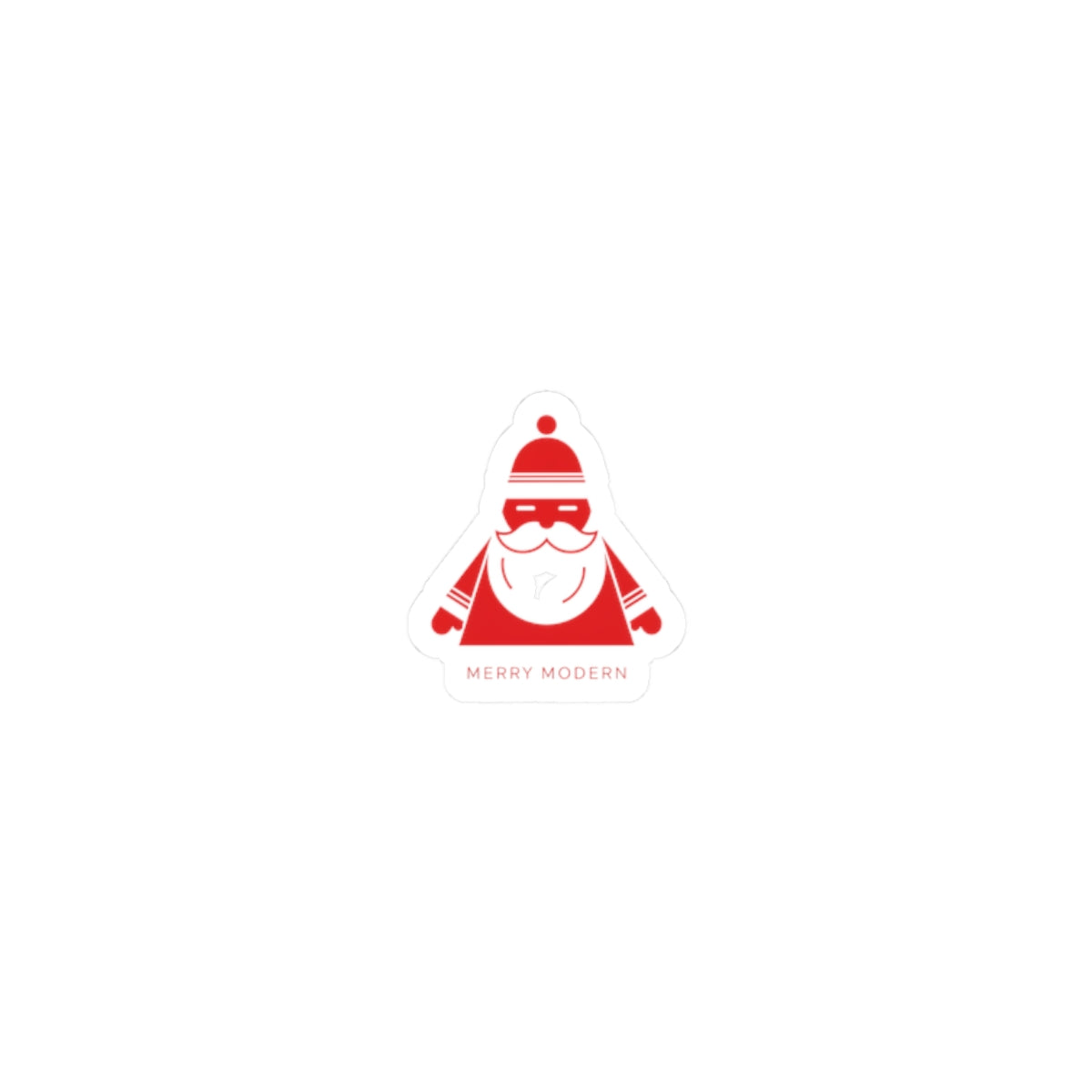 Minimalist Modern Santa Kiss-Cut Stickers | Geometric Christmas Decal