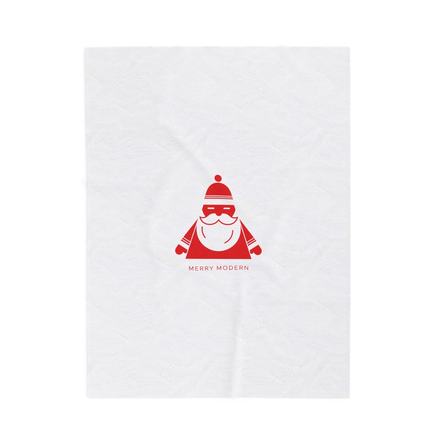 Minimal Geometric Santa Velveteen Plush Blanket | modern santa graphic, minimal santa