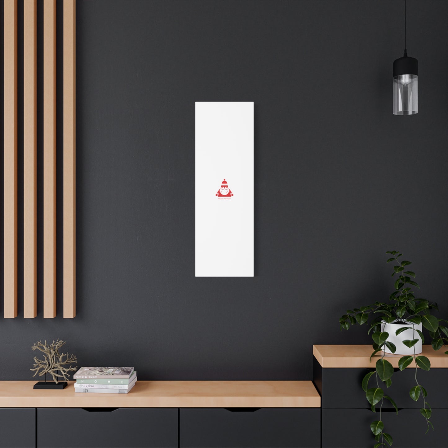 Minimal Santa Graphic Canvas | Modern Santa Graphic, Geometric Christmas Art