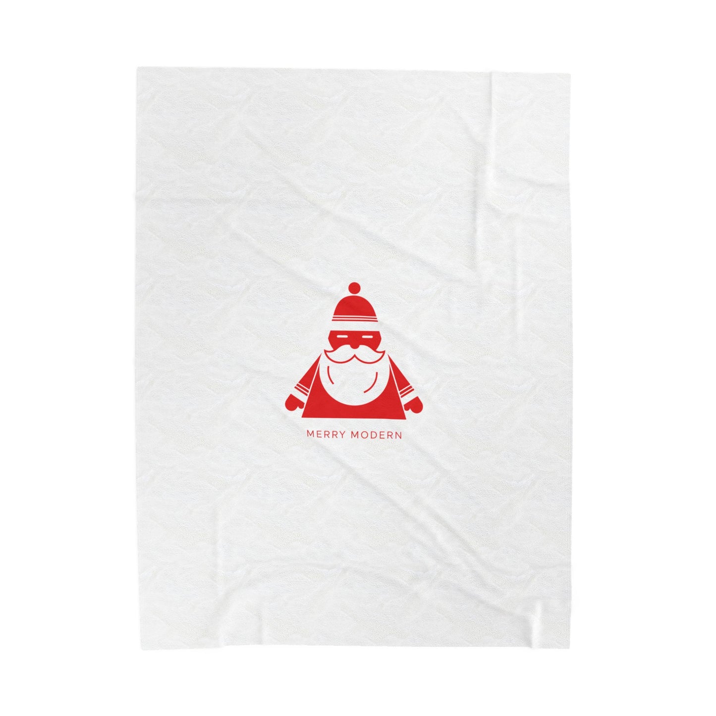 Minimal Geometric Santa Velveteen Plush Blanket | modern santa graphic, minimal santa