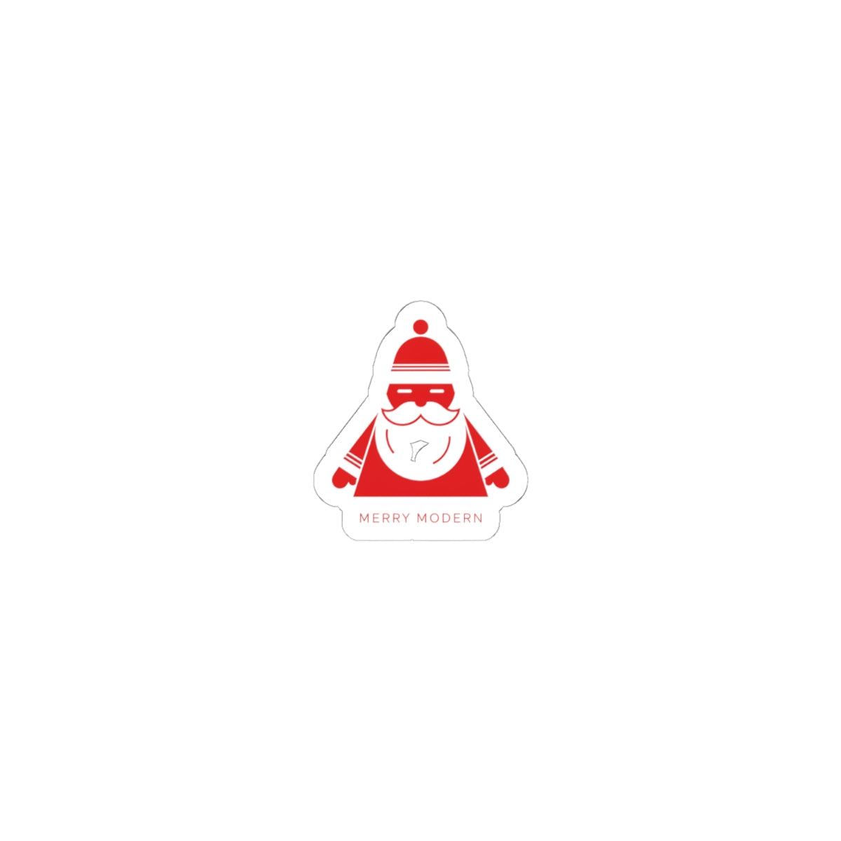Minimalist Modern Santa Kiss-Cut Stickers | Geometric Christmas Decal